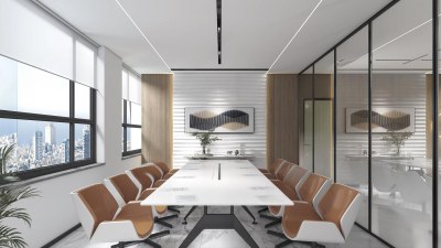 现代小会议室3D模型下载